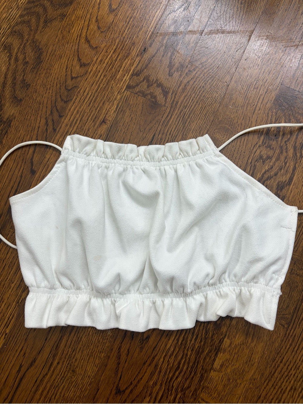 Adika White Cropped Tank with open back